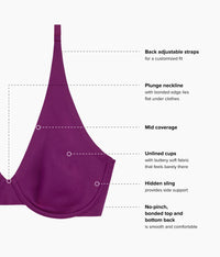 Better Than Braless™ Underwire Bra: Dark Purple