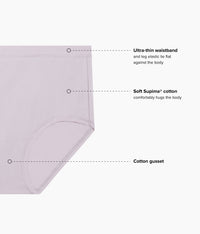 Understated Cotton Brief: Opal Gray