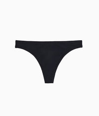 Understated Cotton Thong: Black