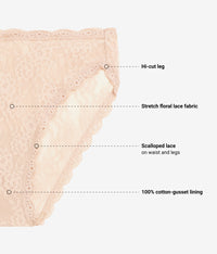 Effortlessly Lace Hi-Leg: Au Natural