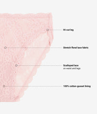 Effortlessly Lace Hi-Leg: Blush Pink