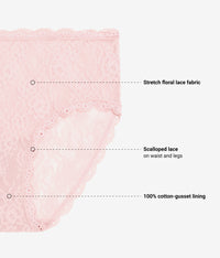 Effortlessly Lace Hipster: Blush Pink