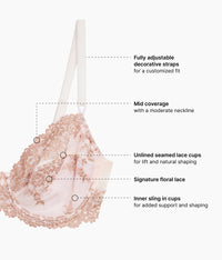 Embrace Lace®  Underwire Bra: Angel Wing/Rose Dust