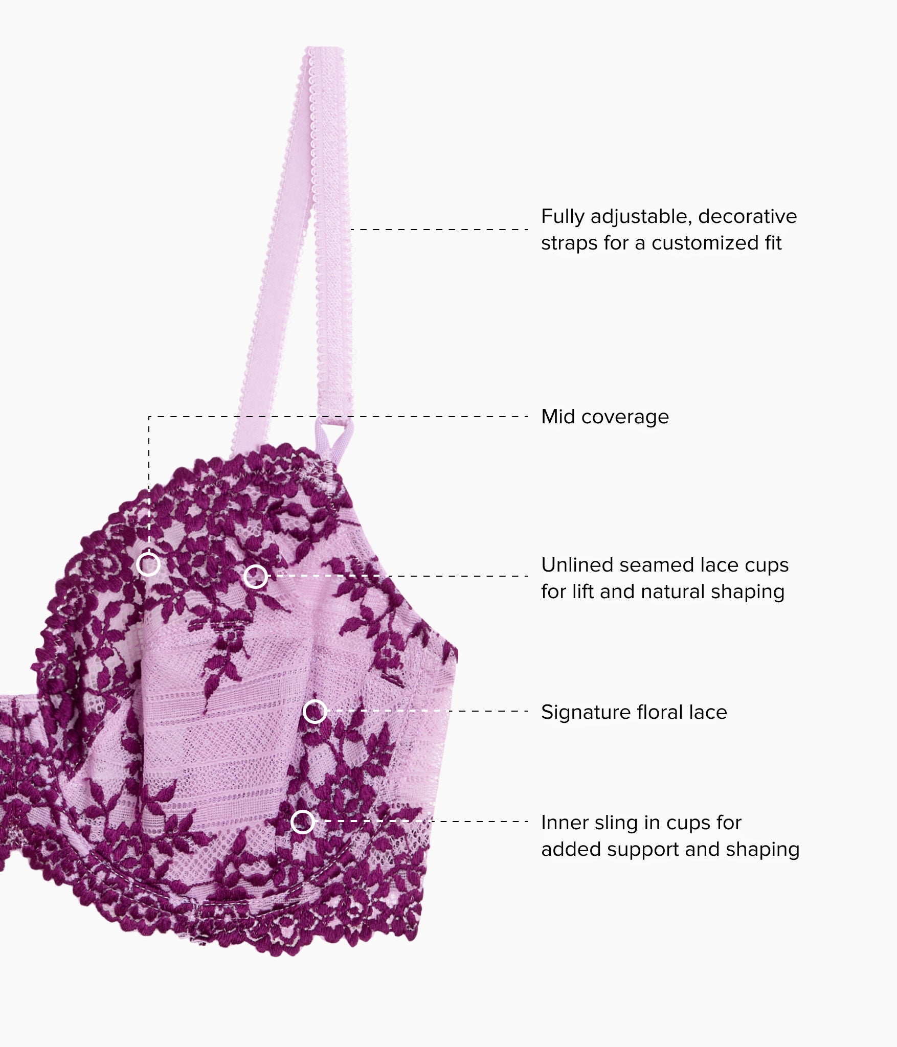 Embrace Lace® Underwire Bra: Lavender Sage/Dark Purple – Wacoal