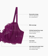 Vivid Attraction Underwire Bra: Dark Purple