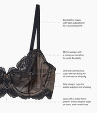 Vivid Attraction Underwire Bra: Black