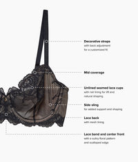 Vivid Attraction Underwire Bra: Black