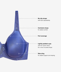 Basic Beauty Spacer Underwire T-Shirt Bra: Skipper Blue
