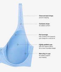 Basic Beauty Spacer Underwire T-Shirt Bra: Bel Air Blue