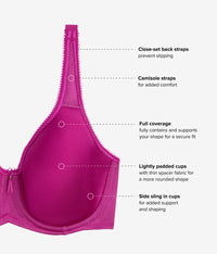 Basic Beauty Spacer Underwire T-Shirt Bra: Berry Fizz