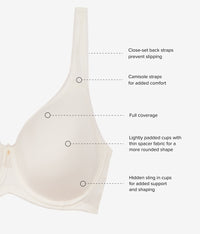 Basic Beauty Spacer Underwire T-Shirt Bra: Ivory