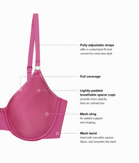 Simply Done T-Shirt Bra: Red Violet