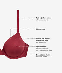 Baseline T-Shirt Bra: Cabernet