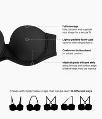 Red Carpet™ Strapless Underwire Bra: Black