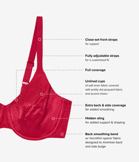 Back Appeal® Underwire Bra: Grandalia Red