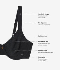 High Bar™ Underwire Bra: Black