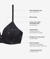 Baseline Wire Free T-Shirt Bra: Black