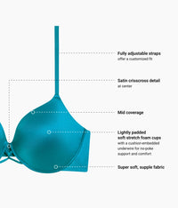Undercover Plunge T-Shirt Bra: Deep Lake