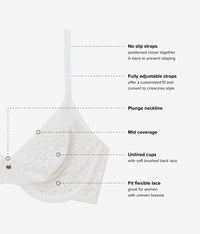 High Bar™ Plunge Underwire Bra: White