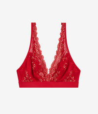Embrace Lace® Wire Free Bralette: Grandalia Red/Rose Gold