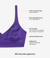 Inside Job™  Wire Free Bra: Purple Indigo
