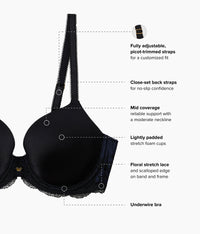 Modern Affair T-Shirt Bra: Night Sky/Black