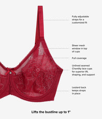 Retro Chic Full Figure Underwire Bra: Regina Red