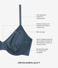 Confidence Boost™ Underwire Bra: Dark Slate