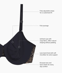 Comfort Within Reach Underwire Bra: Black