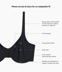 Ever Flexing™  Underwire Bra: Black