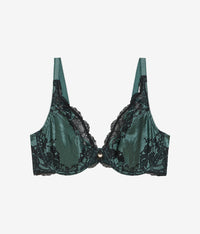 Modern Affair Plunge Underwire Bra: Silver Pine/Black