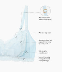 Vivid Attraction Bralette: Soft Sky