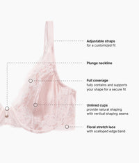 Modern Affair Plunge Underwire Bra: Rose Dust/Angel Wing