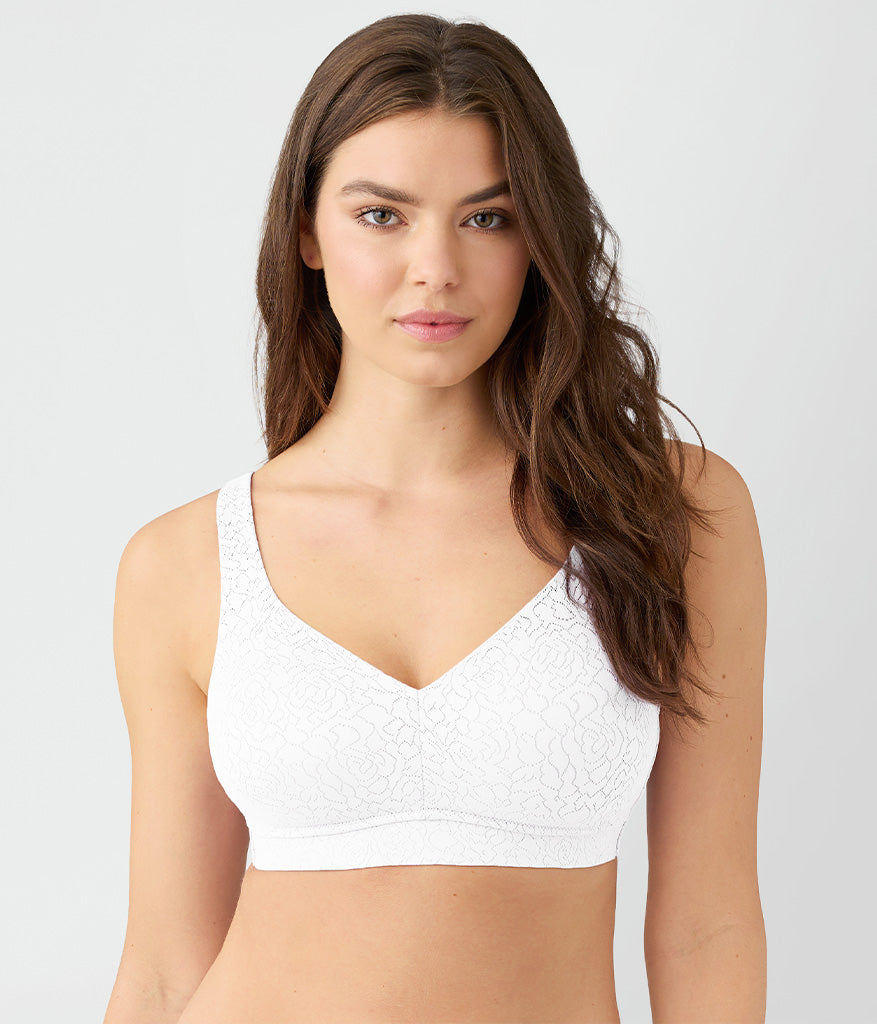 Inside Job™ Wire Free Bra: White