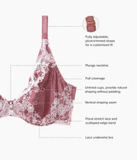 Modern Affair Plunge Underwire Bra: Rose Brown/Cradle Pink